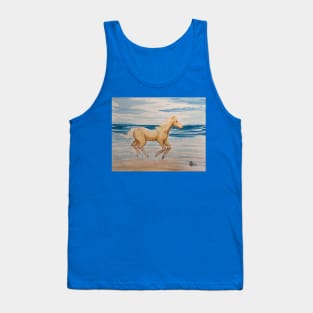 The horse running on the beach Tank Top